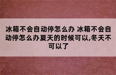 冰箱不会自动停怎么办 冰箱不会自动停怎么办夏天的时候可以,冬天不可以了